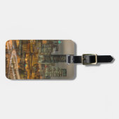 Lichtsporen van auto's 's nachts bagagelabel (Voorkant horizontaal)