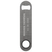 Lichtstaal Grijs Classy Chic Weave Patroon Speed Flessenopener (Voorkant)