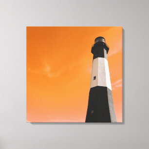 lichtstation van tybee canvas afdruk