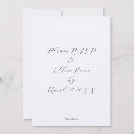 Lichtste van Blauwe Huwelijksuitnodiging Kaart (Achterkant)