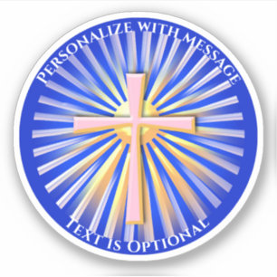 Lichtstralen van het religieuze kruis sticker