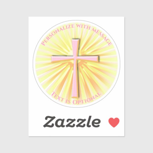 Lichtstralen van het religieuze kruis sticker (Vel)