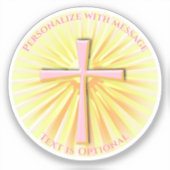Lichtstralen van het religieuze kruis sticker (Voorkant)