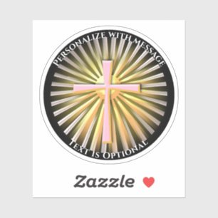 Lichtstralen van het religieuze kruis sticker