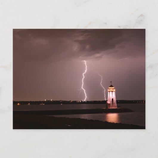 Lichttoren op het meer van Hefner Briefkaart (Voorkant)