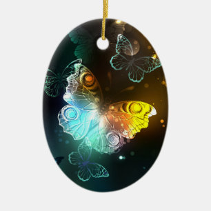 Lichtvlinder en nachtvlinder keramisch ornament