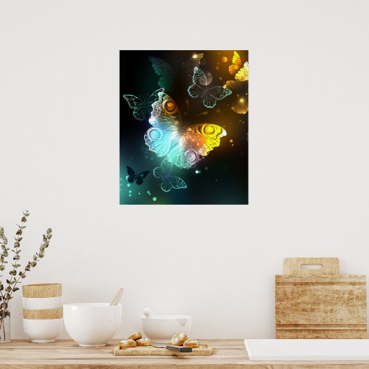 Lichtvlinder en nachtvlinder poster (Keuken)