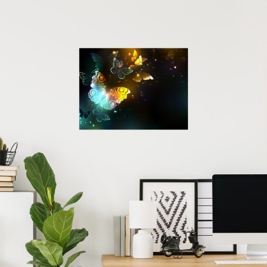 Lichtvlinder en nachtvlinder poster (Thuiskantoor)