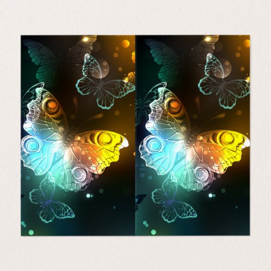 Lichtvlinder en nachtvlinder visitekaartjes (Buitenkant ongevouwen)