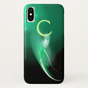 LICHTVOGELS IN GROENE MONOGRAM iPhone X HOESJE