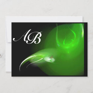 LICHTVOGELS IN GROENE MONOGRAM KAART
