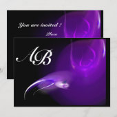 LICHTVOGELS IN PAARSE MONOGRAM KAART (Voorkant / Achterkant)