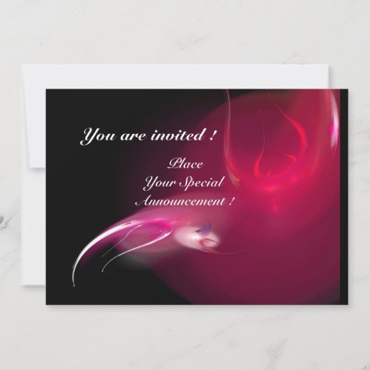 LICHTVOGELS IN PINK FUCHSIA MONOGRAM KAART (Achterkant)