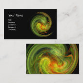 LICHTVORTEX, levendig zwart-groen geel Visitekaartje (Voorkant / Achterkant)