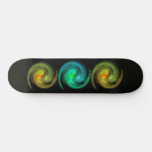 LICHTVORTEX, zwart-blauw-geel-groen sinaasappel Skateboard (Horizontaal)