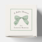 Lichtwijze Plaid Bow Elegant Neutraal Baby shower Bedankdoosjes (Bovenkant)