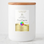 Lichtwit Wavy Gold Logo-monogram Productlabel Voedselcontainer Etiket (Voorkant)