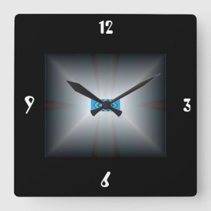 Lichtwitte/zwarte >Artistische wandklokken Vierkante Klok