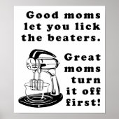 Lick the Beaters Funny Maman Poster (Devant)
