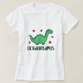 Lickalottapus Dinosaur met hart en met een grappig T-shirt (Design voorkant)