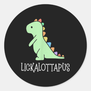Lickalottapus Grappig Lesbische LGBTQ Pride, Grapp Ronde Sticker