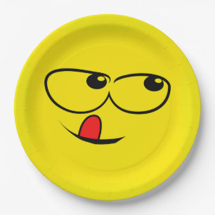 Licking Face Funny Emoticon Party Papieren Bordje