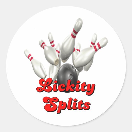Lickity Split Bowling Ronde Sticker (Voorkant)