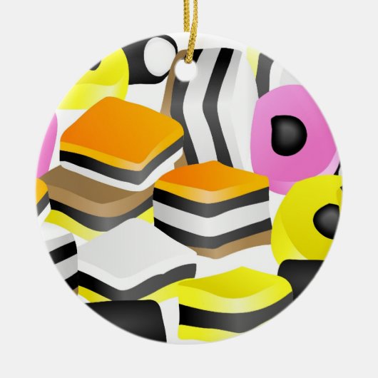 Licorice Allsorts Keramisch Ornament (Voorkant)