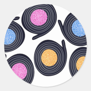 Licorice Catherine Wheels Ronde Sticker