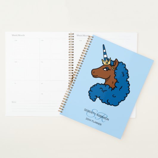 Licorne Afro Bleue (Devant avec enveloppe)