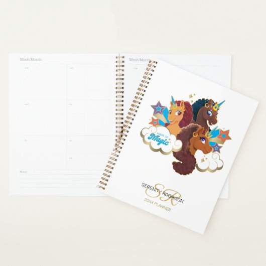 Licorne Afro « Faite de Magie » Design Trio (Devant avec enveloppe)
