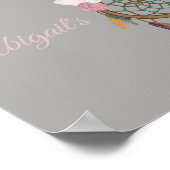 licorne attraper de rêve bohème floral Poster (Coin)