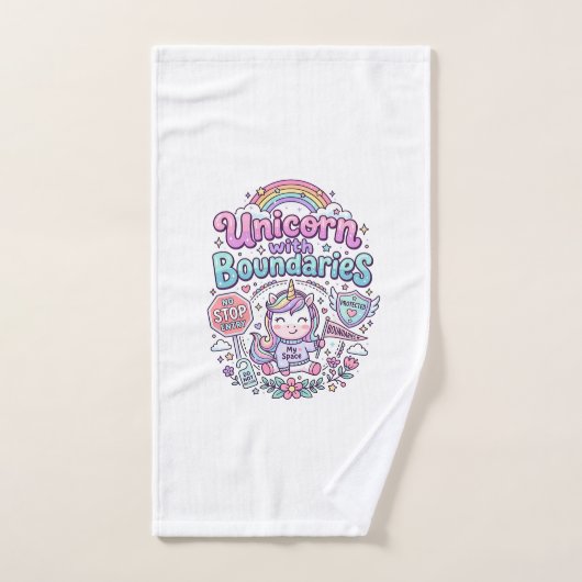 Licorne avec des frontières Charme Vêtements Graph (Serviette à main)