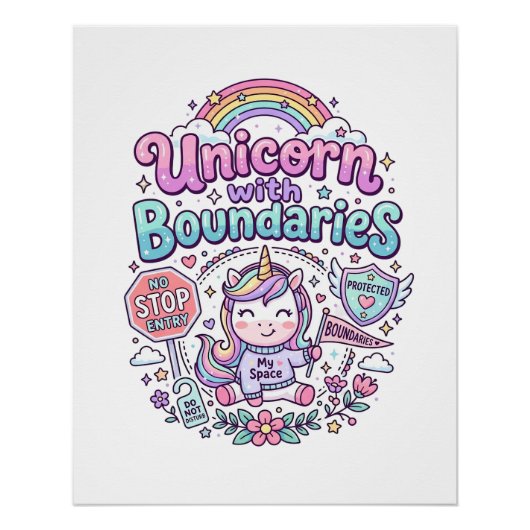 Licorne avec des frontières Charme Vêtements Graph (Devant)