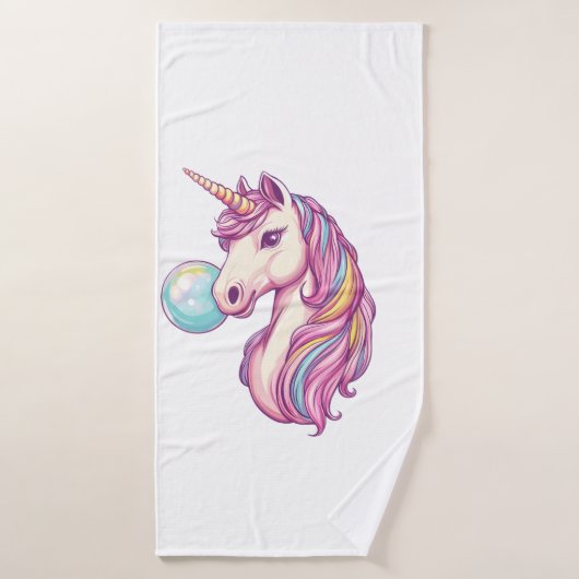 Licorne Bulle de Bonbons (1) (Serviette de bain)