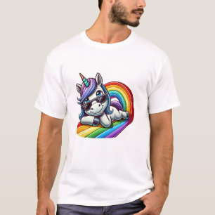 Licorne Cool avec Lunettes de Soleil sur T-Shirt à