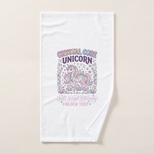 Licorne Crystal Core Licorne Adorable Vector Desig (Serviette à main)