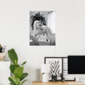 Licorne dans la baignoire  Affiche (Bureau à domicile)