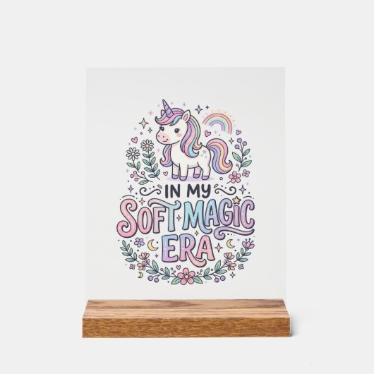 Licorne Dans Mon Ère De Magie Douce Typographie Lu (Recto)