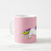 Licorne d'arc-en-ciel et tasse rose de fleurs (Devant gauche)