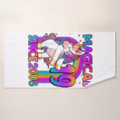 Licorne de 19 ans faisant le flossing pour son 19è (Serviette de bain)