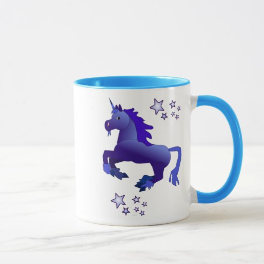 Licorne de bande dessinée et tasse bleues (Droite)