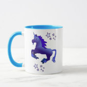Licorne de bande dessinée et tasse bleues (Gauche)