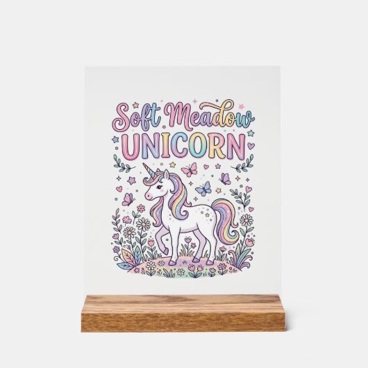 Licorne Douce Prairie Licorne Conception De Vecteu (Recto)