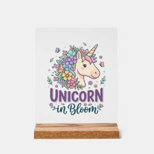 Licorne en fleurs, typographie gras, impression à 