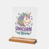 Licorne en fleurs, typographie gras, impression à  (Angle)