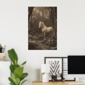 Licorne en forêt Photographie Impression Dark Acad (Bureau à domicile)