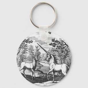 Licorne et mâle - porte-clés blancs