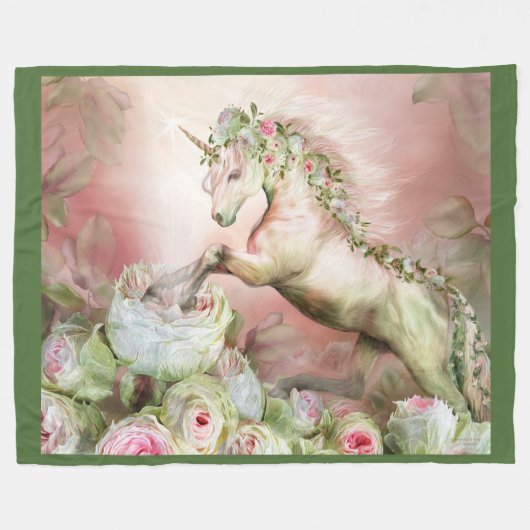 Licorne et une couverture d'ouatine d'art de rose (Devant (Horizontal))