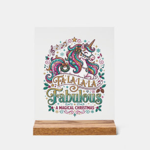 Licorne Fa La La La Fabuleux Fond Blanc Mignon
